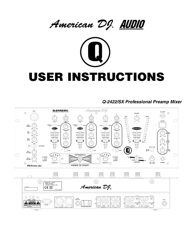American Audio Q 2422 Autre Specification Manualzz