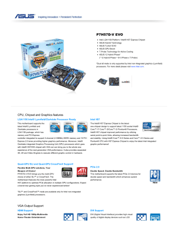 Asus | User manual | P7H57D-V EVO | Manualzz