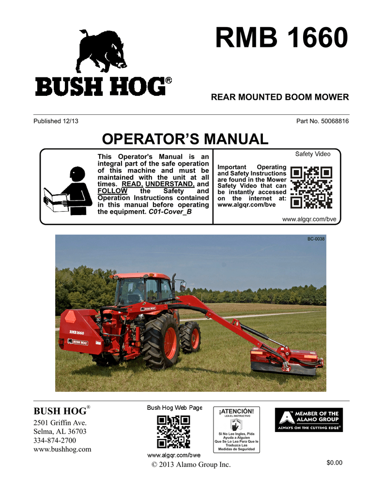 Rear Mounted Boom Mower RMB 1660 Operators Manual | Manualzz