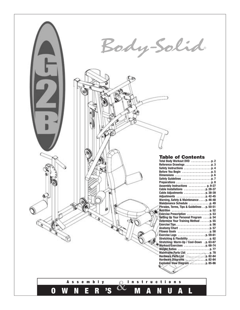 Body solid biangular discount home gym manual