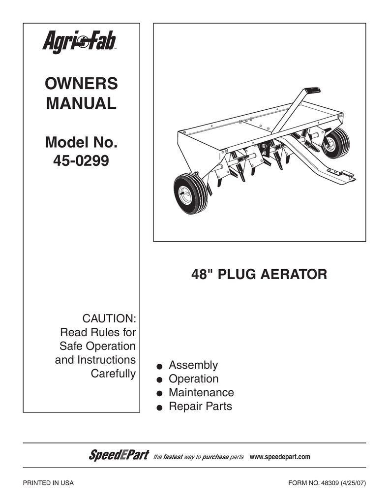 Agri-Fab 45-0299 User manual | Manualzz