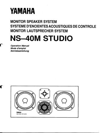 Yamaha NS-40M Owner's manual | Manualzz