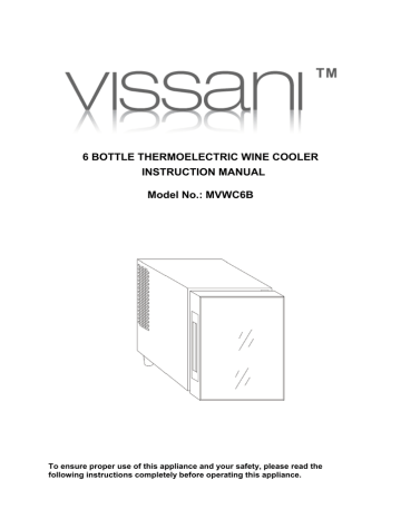 Vissani MVWC6B Instruction manual | Manualzz