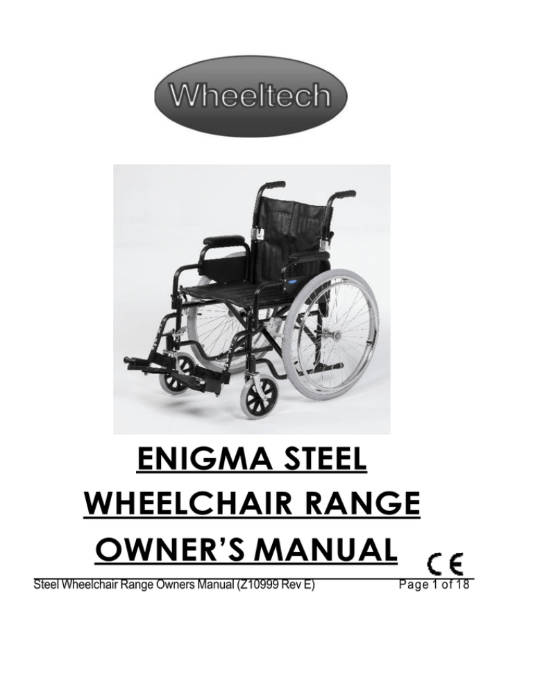 Drive enigma steel Wheelchair Owner's manual Manualzz
