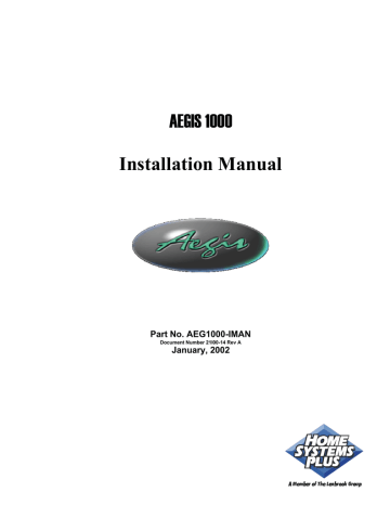 Aegis AEGIS 1000 Installation manual | Manualzz