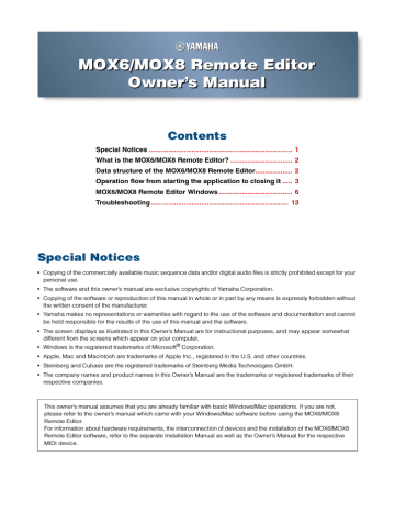 Yamaha MOX6 Owner's manual | Manualzz