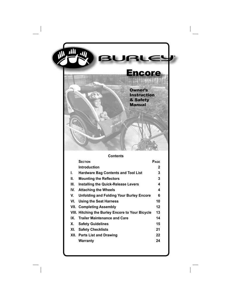 Burley Encore Product Manual Manualzz