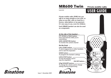 Binatone MR600 Twin User Guide | Manualzz