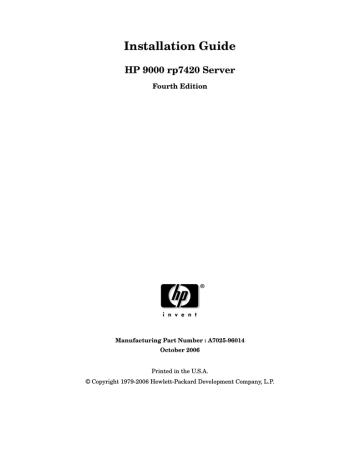 HP 9000 rp7410 Installation guide | Manualzz