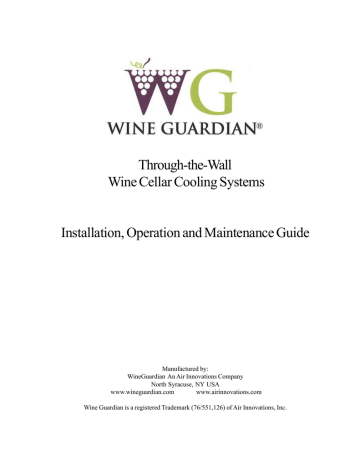 Wine Guardian Through-the-Wall Maintenance Guide | Manualzz