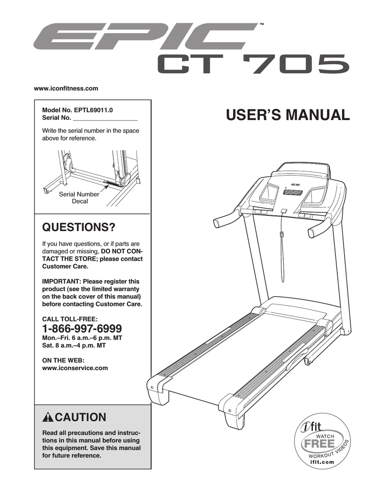 Epic CT 705 User manual Manualzz