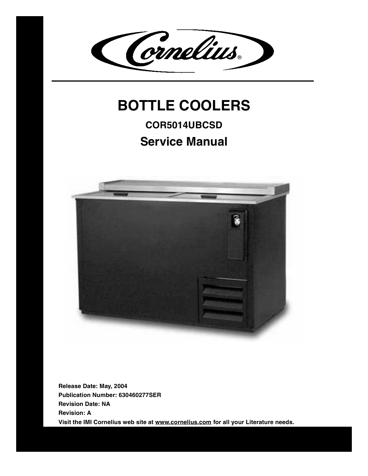 Cornelius User manual BOTTLE COOLERS COR5014UBCSD Service Manual