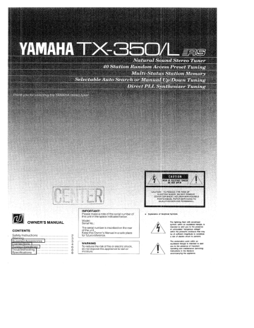 Yamaha TX-350 Owner's manual | Manualzz