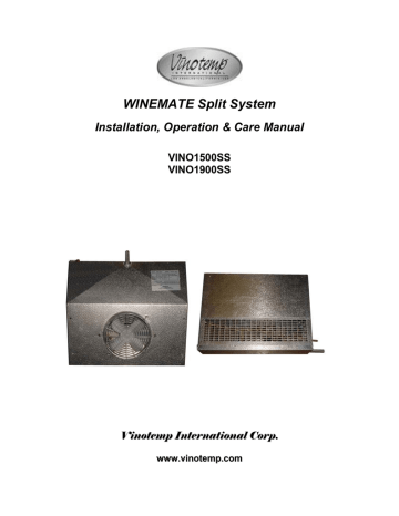 Owner's manual | Vinotemp 1900SS Owner`s manual | Manualzz