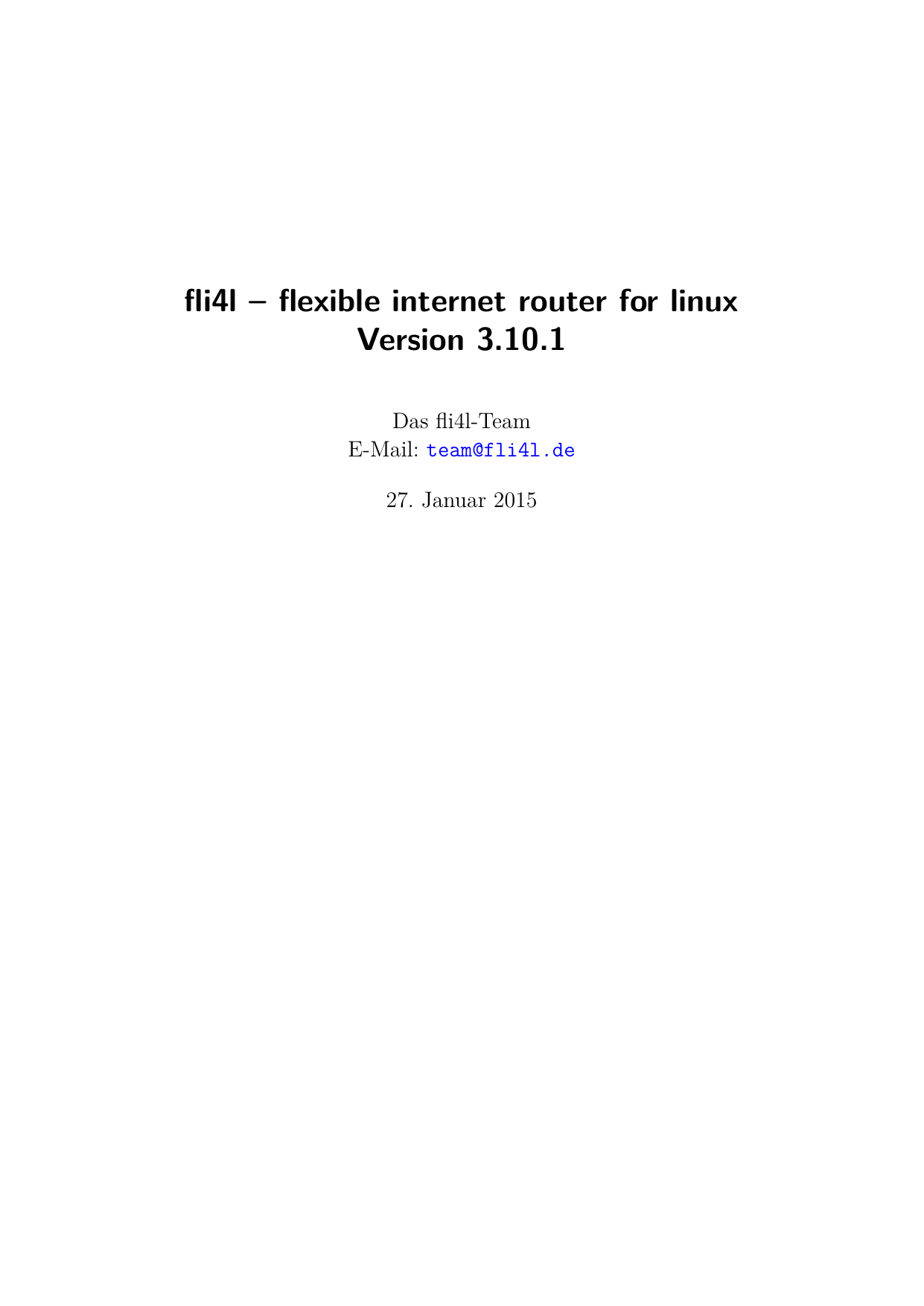 Fli4l Flexible Internet Router For Linux Version 3 10 1