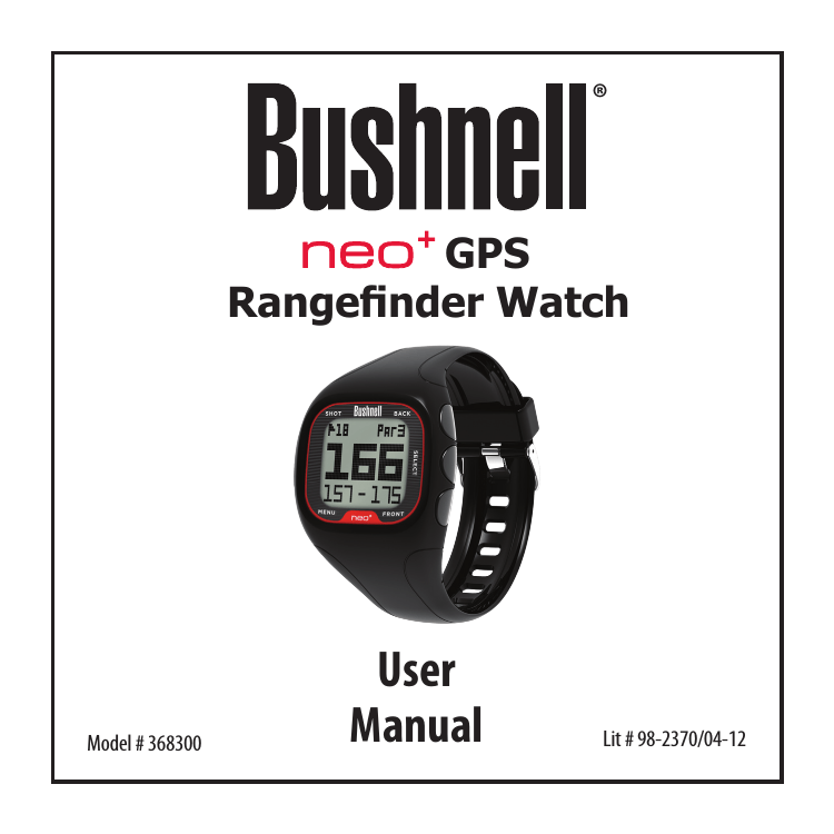 Bushnell Neo Xs User Manual