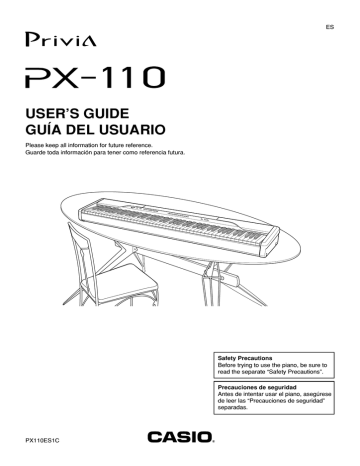 Casio Px110 Px 110 Px 110 Privia Digital Piano User Manual Manualzz