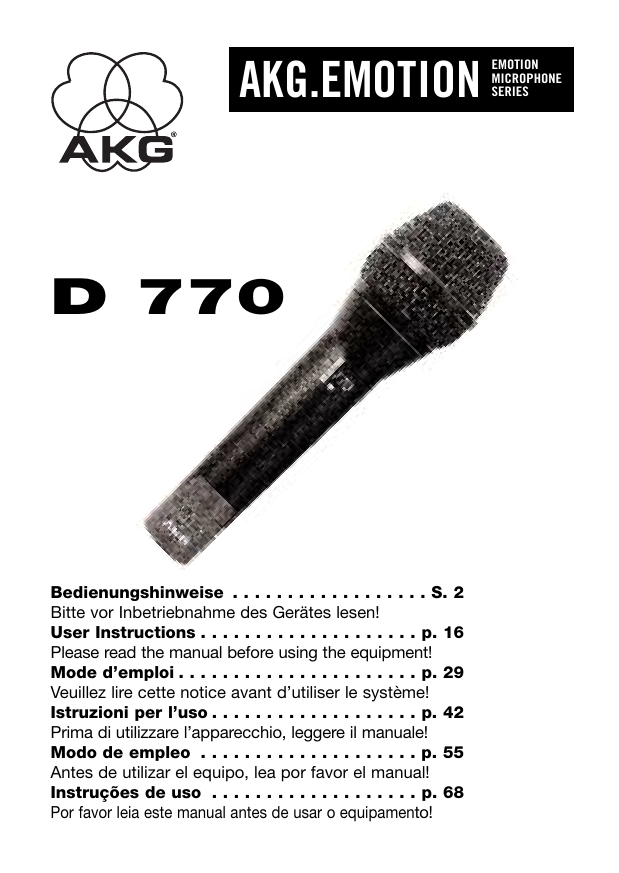 Akg D 770 Manual De Usuario Manualzz