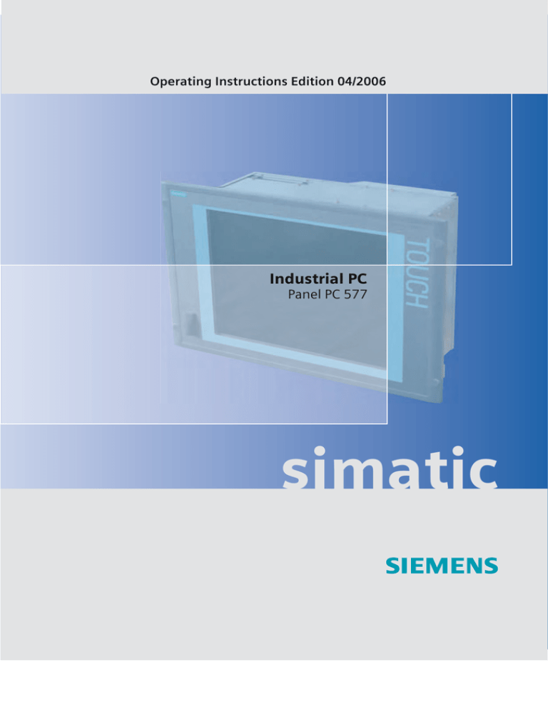 Siemens Simatic Panel Pc 877 Operating Instructions Manualzz