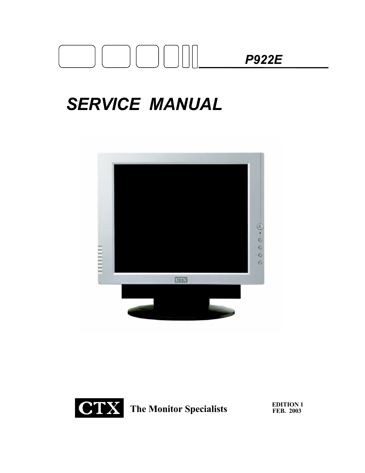 P922E | User manual | CTX | Manualzz
