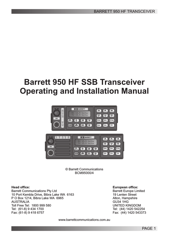 barrett 2050 hf radio barrett 2050 hf radio