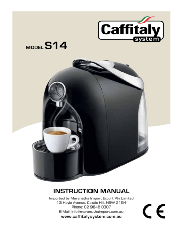 Caffitaly System S14 Instruction manual 