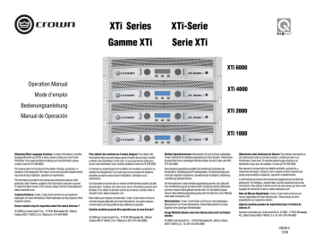Crown XTi 6000 Instruction manual | Manualzz