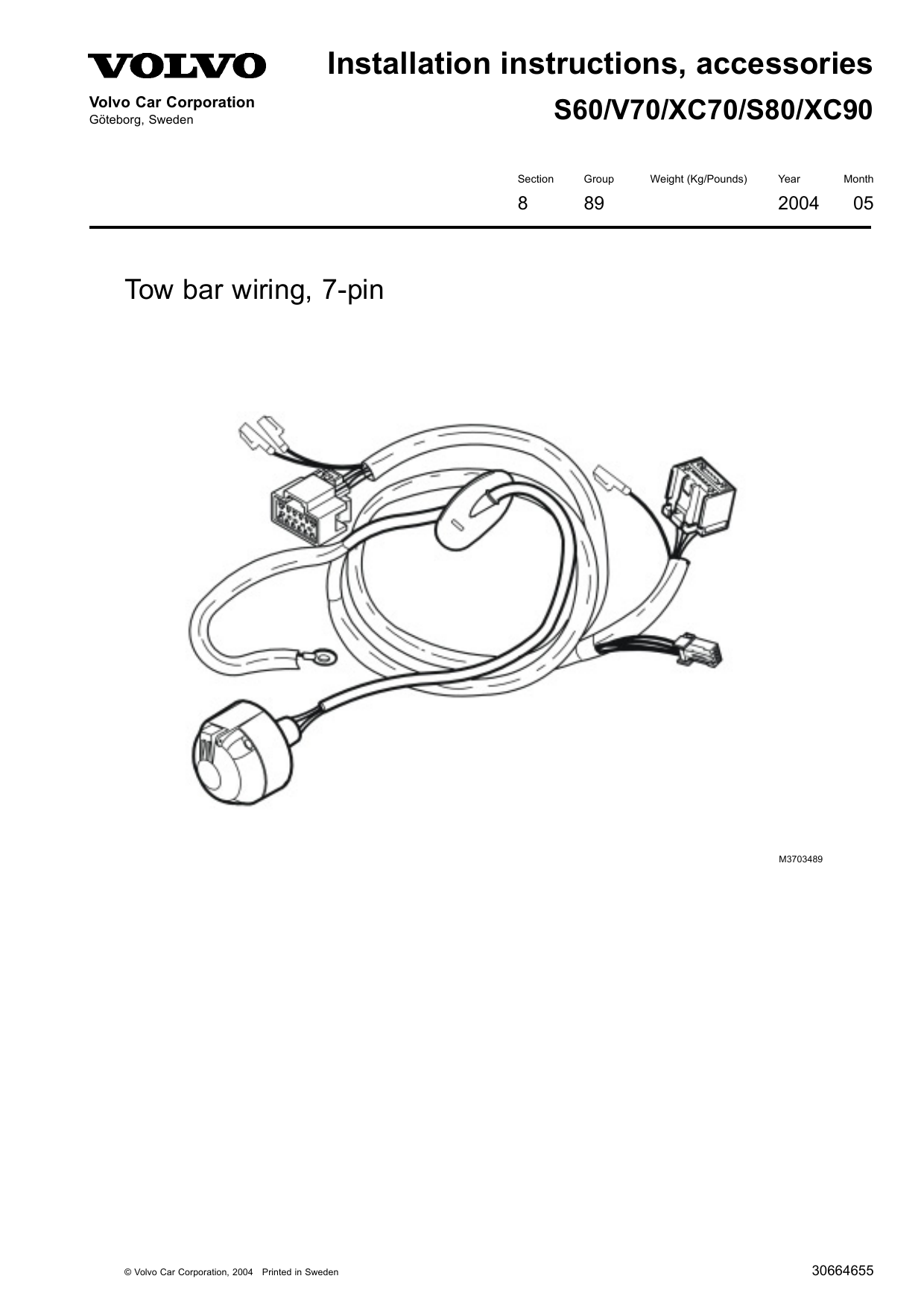 volvo v70 tow bar