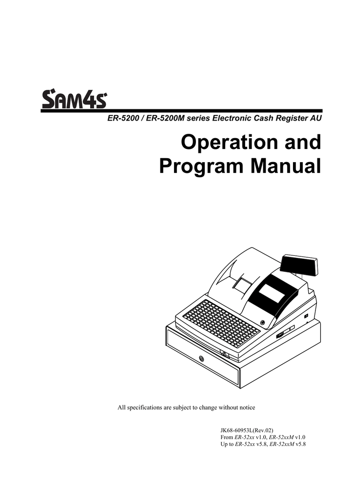 Sam4s ER-5200 Specifications | Manualzz
