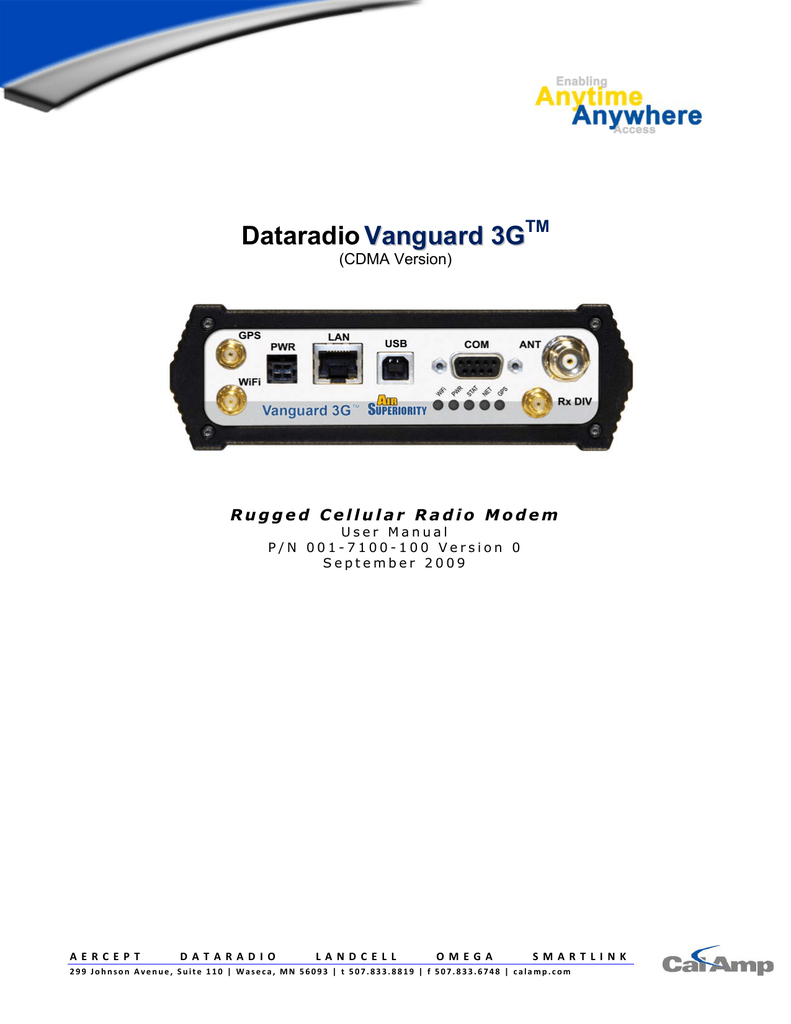 Calamp Vanguard 3000 User Manual Manualzz