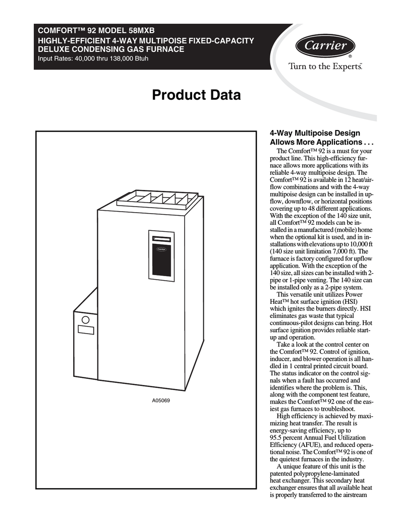 Carrier 58mxb Product Data Manualzz