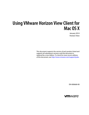 VMware Horizon View Client for Mac OS X User guide | Manualzz