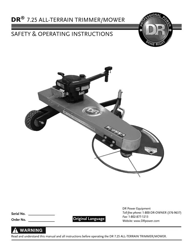 dr trimmer mower manual