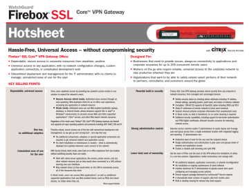 Watchguard Firebox Ssl Core Vpn Gateway Hotsheet Manualzz