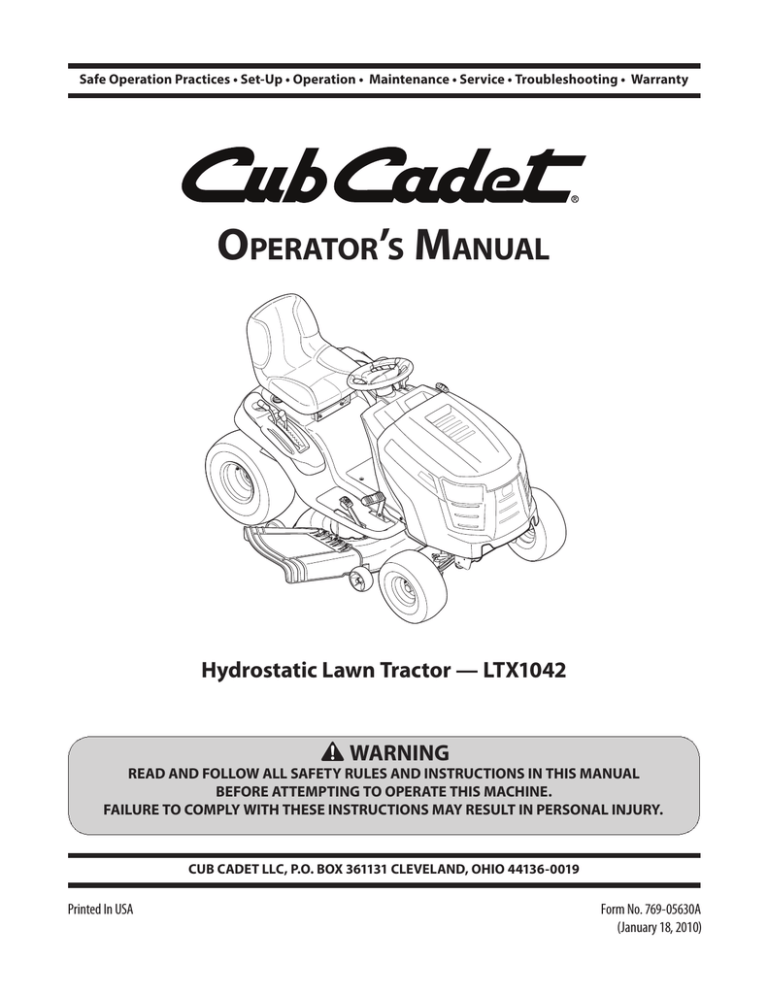 cub cadet ltx 1042 years made