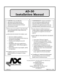 Dryer AD-30 Installation Manual