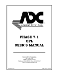 American Dryer Corporation Phase 7 OPL Dryer User's Manual