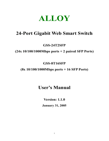 Alloy GSS-8T16SFP User`s manual | Manualzz