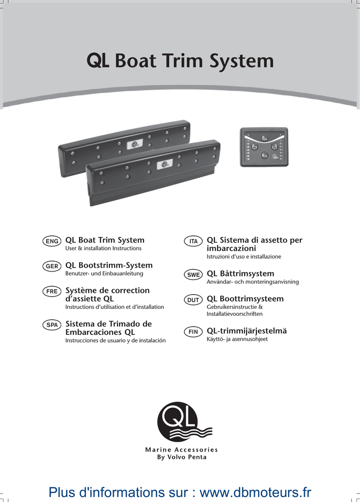 Volvo Penta QL Boat trim system Handleiding Manualzz