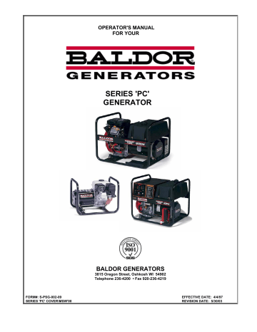 Baldor PC SEries Operator`s manual | Manualzz