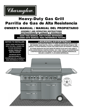 Charmglow Heavy Duty Gas Grill 810 8905 S Owner S Manual Manualzz