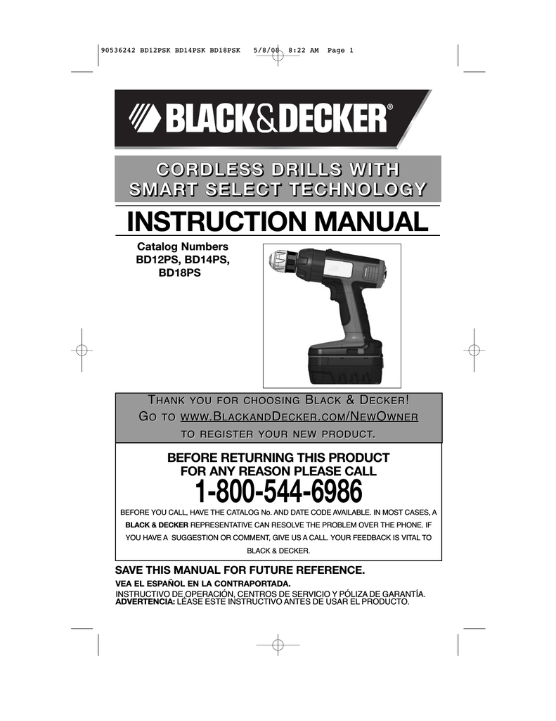 Black Decker BD18PS BD14PSK BD12PS BD14PS BD12PSK User