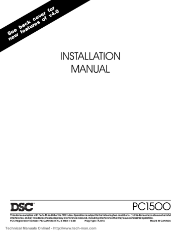 DSC PC1500 Installation Manual | Manualzz