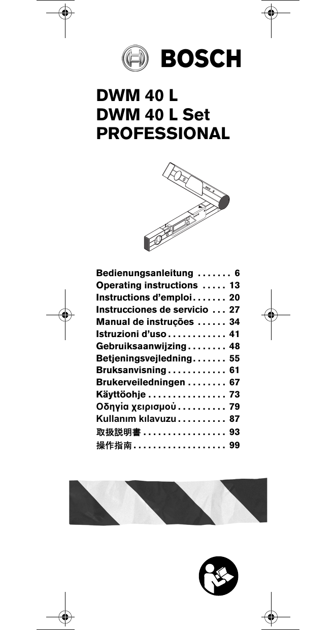 Operating Instructions Bosch Dwm 40 L Operating Instructions