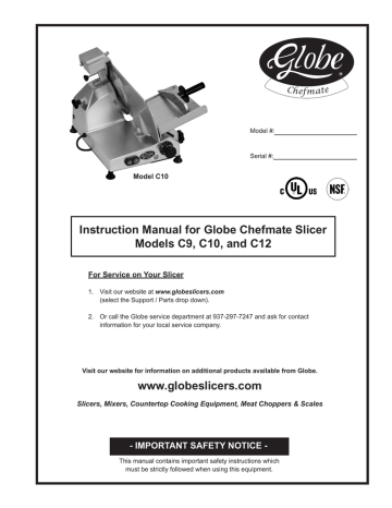 Globe C10 Slicer Instruction manual | Manualzz