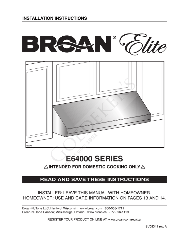 broan 332h exterior blower cfm 900