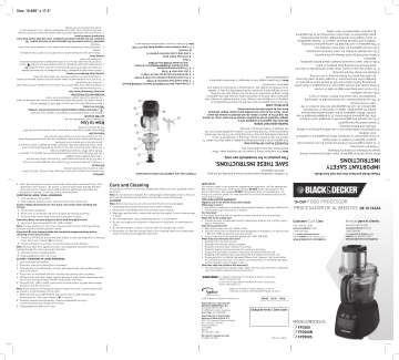 BLACK+DECKER FP2500 Power Pro Food Processor Use and Care Manual | Manualzz