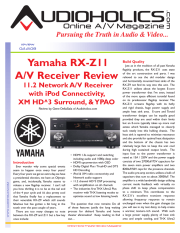 Yamaha RX-Z9 Specifications | Manualzz