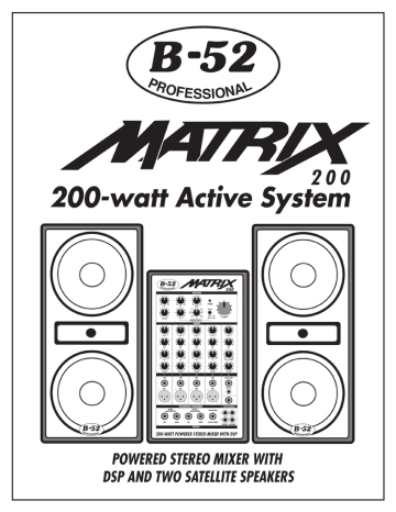 B-52 Matrix 200 Instruction manual | Manualzz