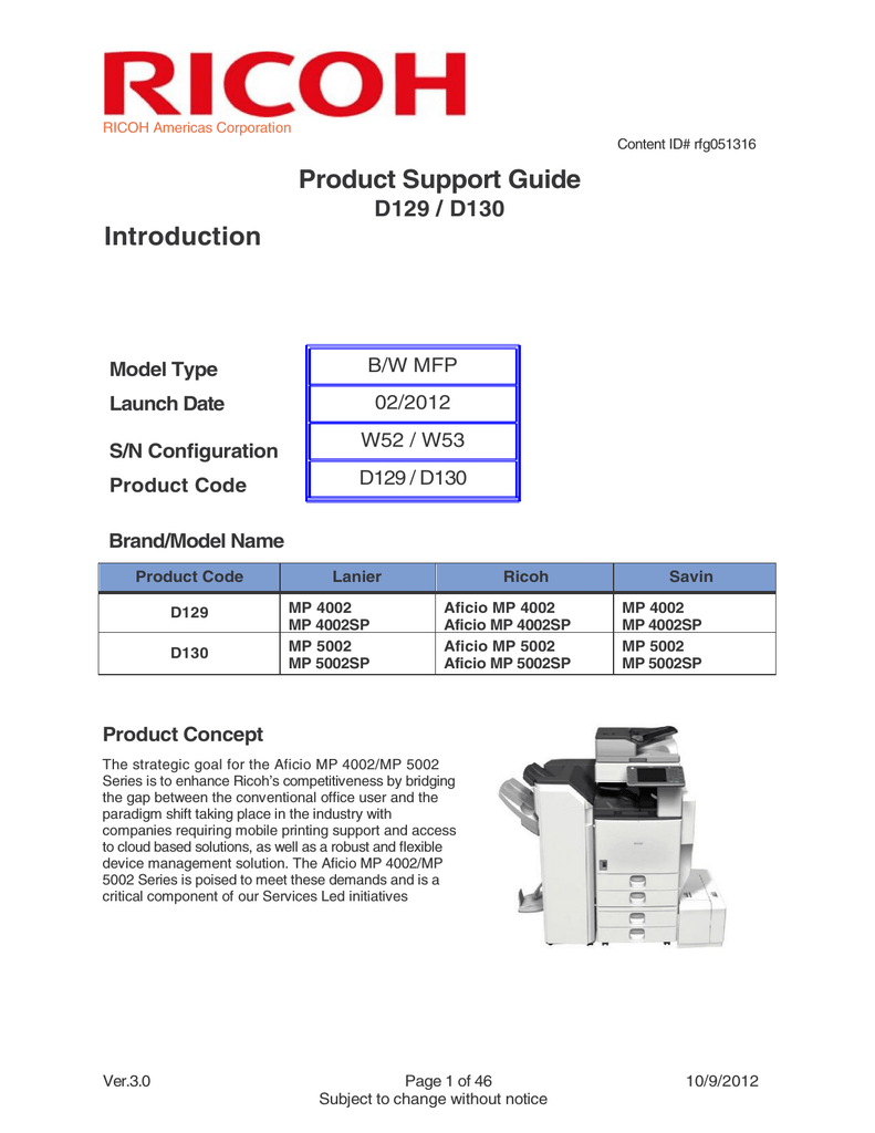 Ricoh D091 Specification Manualzz